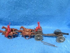 Classic Toy Soldiers ALAMO/NAPOLEONIC 4 horse Limber and 12lb. cannon Red crew