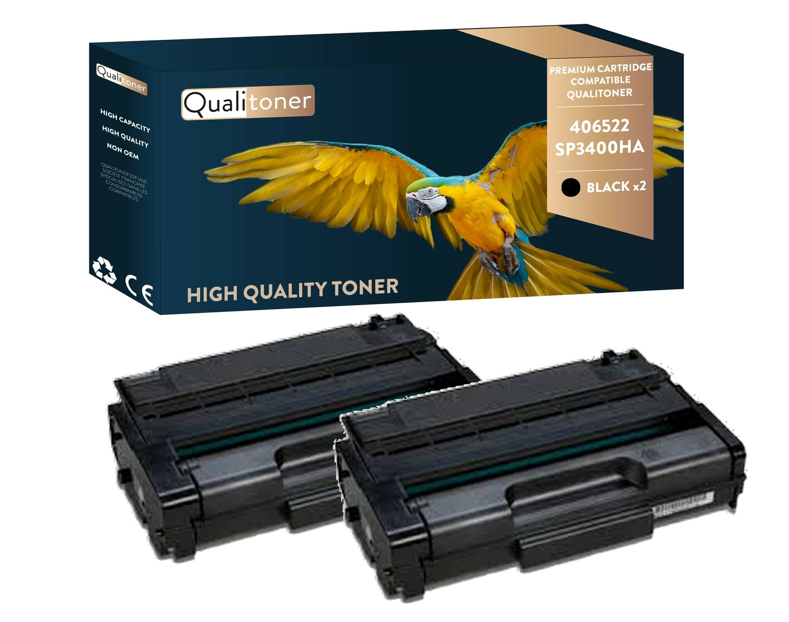 Toner RICOH compatible SP3400HA Noir 406522 406990 QUALITONER cartouche laser Aficio