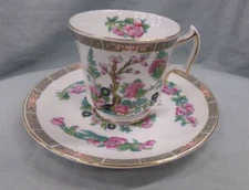 Vintage ROYAL CHELSEA England Pink Rose w/ Gold Trim Teacup & Saucer Set