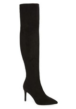 Jeffrey Campbell Pillar Womens Vegan Faux Suede Over the Knee Boot in Black US 7