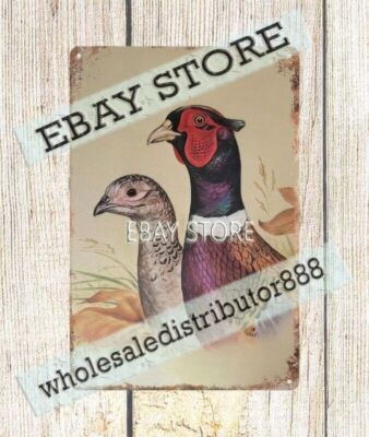checkerboard livestock feed art Ring Necked Pheasant tin sign pet food cattle
