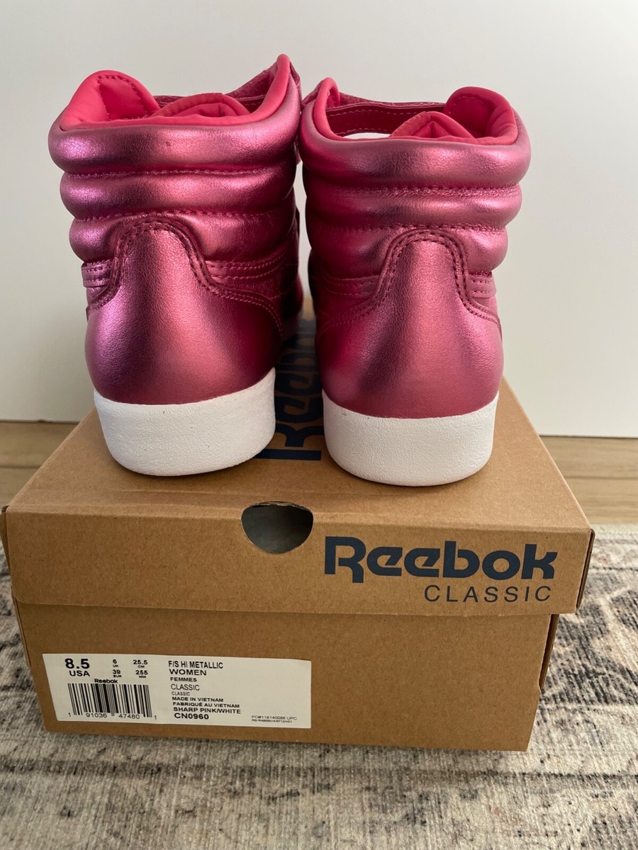 Size 8.5 - Reebok Freestyle Metallic High Sharp Pink W for Size 8.5 - Reebok Freestyle Metallic High Sharp Pink W for