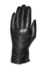 Ladies Gloves, 100 Leather, Black Size L