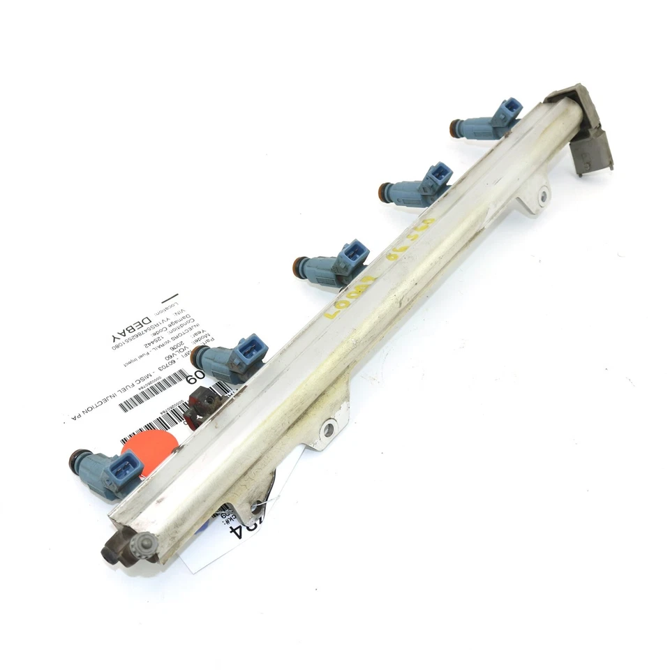 Inyectores de combustible Volvo T5 azul 9186060 + motores de riel S60 V70 S80 T5 Foto 3 de 4