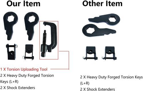 Leveling Lift Kit Torsion Bar Key 1-3in For K1500 Silverado Sierra Tahoe 4WD GMC - Picture 3 of 10