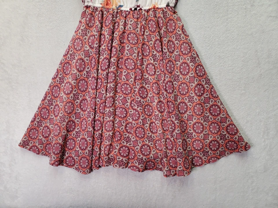 Mini Vestido Feminino American Rag Cie Tamanho XS Branco Multi Floral Forrado Cintura Cintura - Imagem 3 de 4