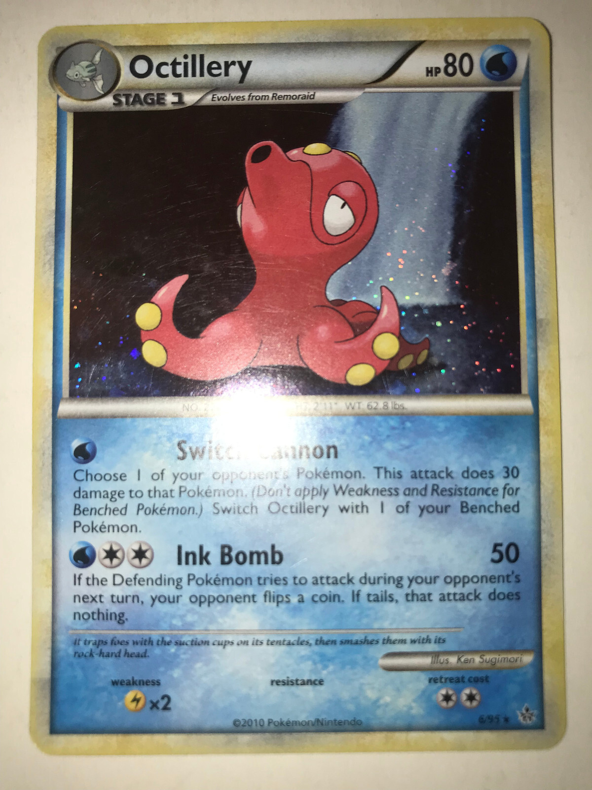 Pokemon HGSS Unleashed Octillery 6/95 Holo Rare LP