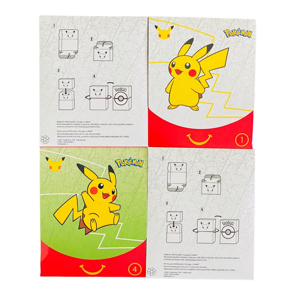 4 2021 McDonalds Happy Meal 25th Pokemon Anniversary Card Packs