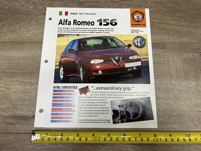 Hot Cars Cutting Edge 1997-Present Alfa Romeo 156 #26 Folder Brochure ...