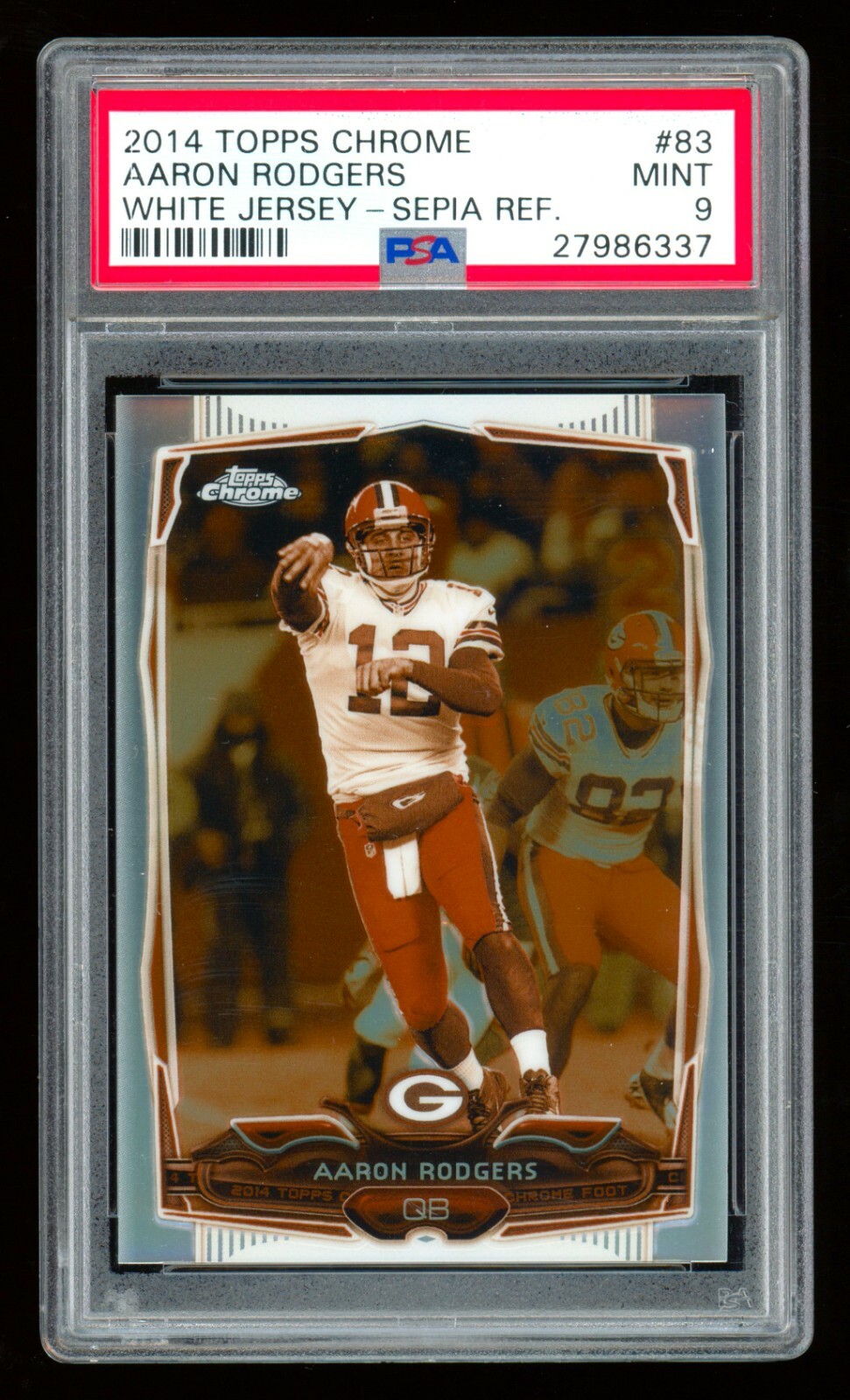 2014 Topps Chrome AARON RODGERS #1/99 Sepia Refractor PSA 9 Mint! POP 10!