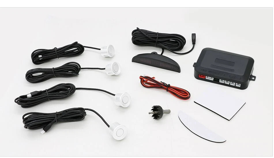 Vehicle Car Reverse Sensor Buzzer Audio Alarm Rear 4 Sensors LCD Display Kit - Image 3 of 4