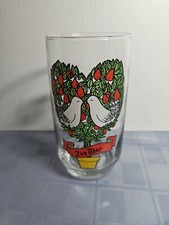 Anchor Hocking 12 Days Of Christmas 2nd Day Drinking Glass Tumbler 2 Turtle Dove