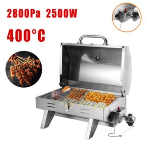 Stainless Steel Single Row Gas GrillOutdoor Folding Grill with Lid Tool