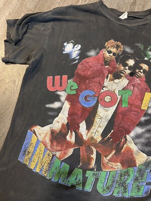 Vintage Top Tag Immature Bootleg Rap Tee R&B T-Shirt Lot Tee Vintage Top Tag Immature Bootleg Rap Tee R&B T-Shirt Lot Tee
