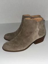 CROWN VINTAGE CV Beatrix W 7M Leather Upper Suede Zip Ankle Booties Nice