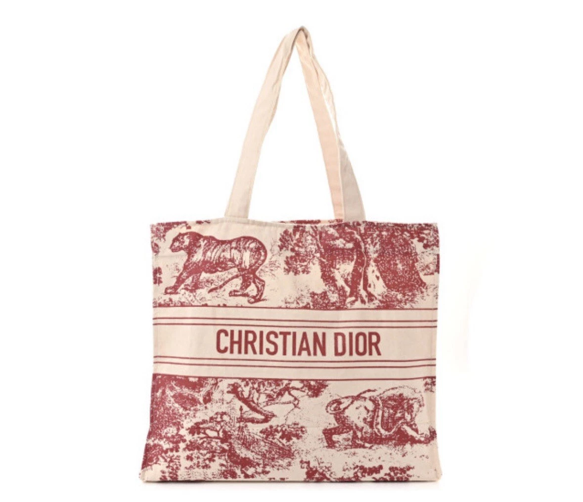 Sac fourre tout Christian Dior GWP rouge Dioriviera paille