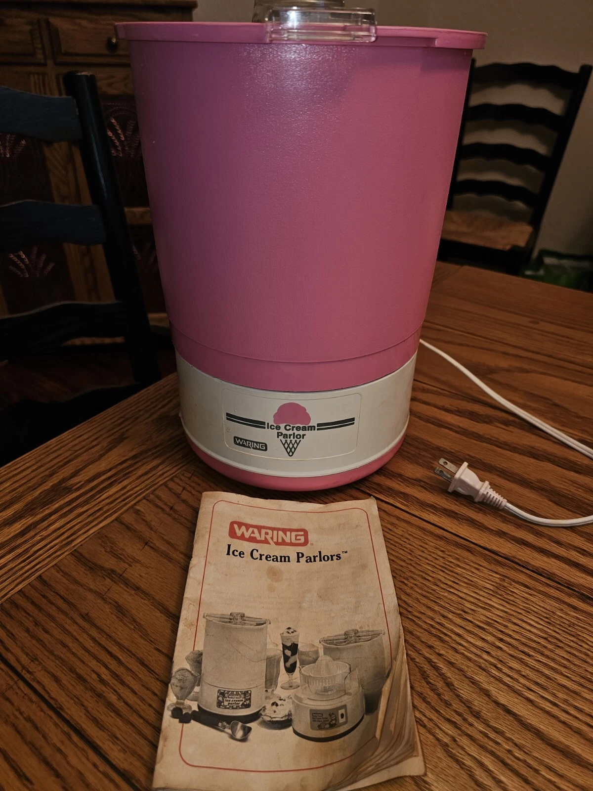Vintage Waring Ice Cream/Yogurt Maker-Hard To Find Pink Model