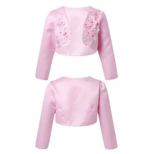 Kinder Mädchen Cardigan Shrug Blume Festlich Jäckchen Langarm Bolero Strickjacke