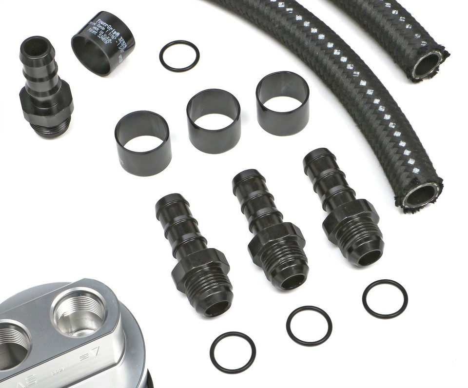 Hamburger's 3373 BILLET SINGLE OIL FILTER RELOCATION KITFORD / MOPAR