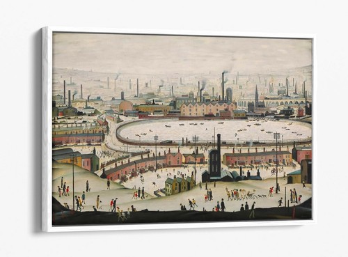 LOWRY STYLE THE POND -DEEP FLOATER/FLOAT EFFECT FRAMED CANVAS ART PRINT - Picture 12 of 12
