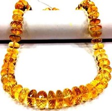 AAAA Natural Citrine Faceted Rondelle Beads 12-14.MM Sparkling Gemstone Beads.
