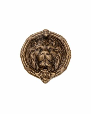 Door Knocker Lion s Head 8  Antique Brass Dark