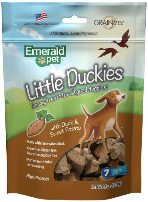 Dog, Emerald Pet Little Duckies Dog Treats with Duck and Sweet Potato (5 oz)