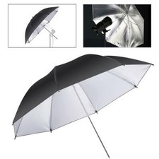 Studio Umbrella 43" Reflective Flash Photo Black Silver Soft Light Photography
