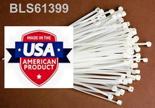 200 USA Made TOUGH TIES 4" inch 18lb Nylon Tie Wraps Wire Cable Zip Ties White