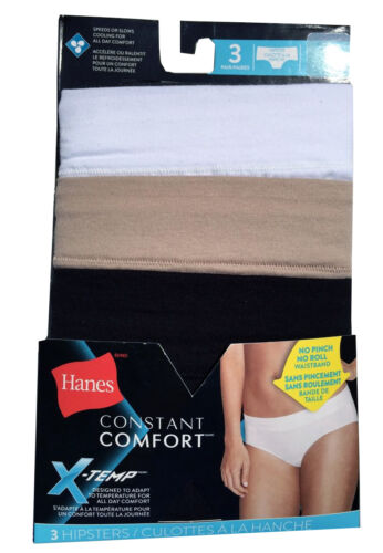 Paquete de 3 alineadores para mujer Hanes Constant Comfort X-Temp HIPSTERS NUEVO - Imagen 7 de 7