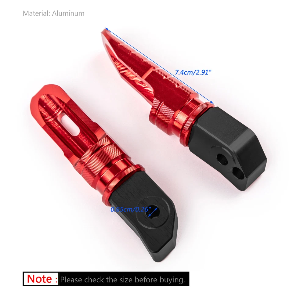 Rear Footrests Foot Peg for HONDA CBR250RR CBR600RR CBR1000RR CB1100/CBR900 Red Foto 3 de 4