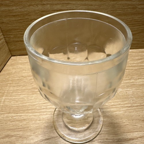EAPG Honeycomb Pedestal Water Goblet Pressed Glass Antique 5.5” Hazel Atlas - Picture 9 of 9
