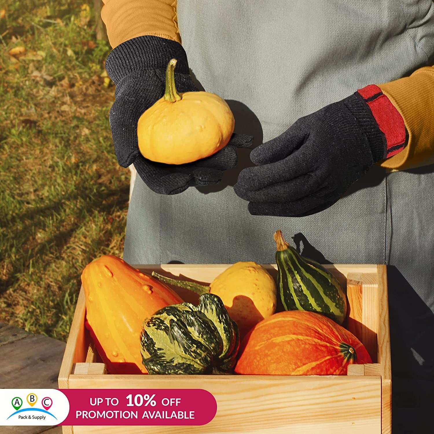 12 pcs Red Fleece Lined Brown Jersey Gloves 9.5" /w Open Cuff, Gunn Cut