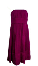 J CREW Strapless Silk Dress 4 Spiced Wine Color Lined Pleated Layered Waistband