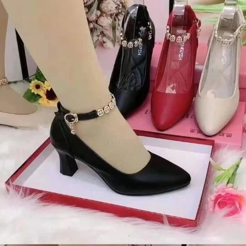 NEW WOMENS LADIES STRAP MID HEEL CASUAL SMART WORK PUMP COURT SHOES Gifts UK - Picture 2 of 12