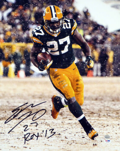 EDDIE LACY AUTOGRAPHED 16X20 PHOTO GREEN BAY PACKERS "ROY '13" PSA/DNA 77728 - Picture 1 of 3