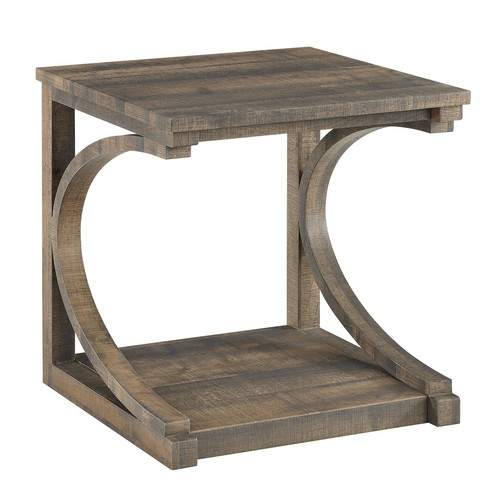 Wooden Square 23.8" Coffee Table End Side Table Storage Shelf Living Room Brown - Picture 6 of 9