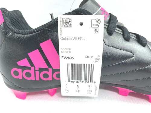  Adidas  Goletto VII FG Soccer Cleats Black/Fucsia Shoes US Kids Size 5.5 - Afbeelding 11 van 12