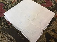 Vintage Blue Embroidered Hankie VGC Bridal Wedding