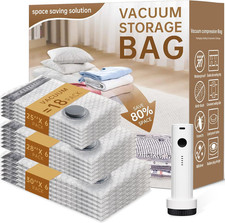 Travel Vacuum Bags with Rechargeable Pump - 18 Pack Compression Bags