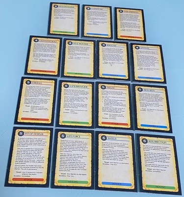 Warhammer QUEST - WIZARD SPELL Karten - Komplettsatz 15 Vintage 1990er - GW