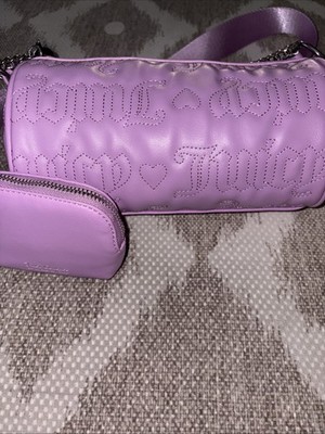 Juicy Couture Puff Roll Crossbody Bag + Mini Wallet Lovely Quilted Violet NWT