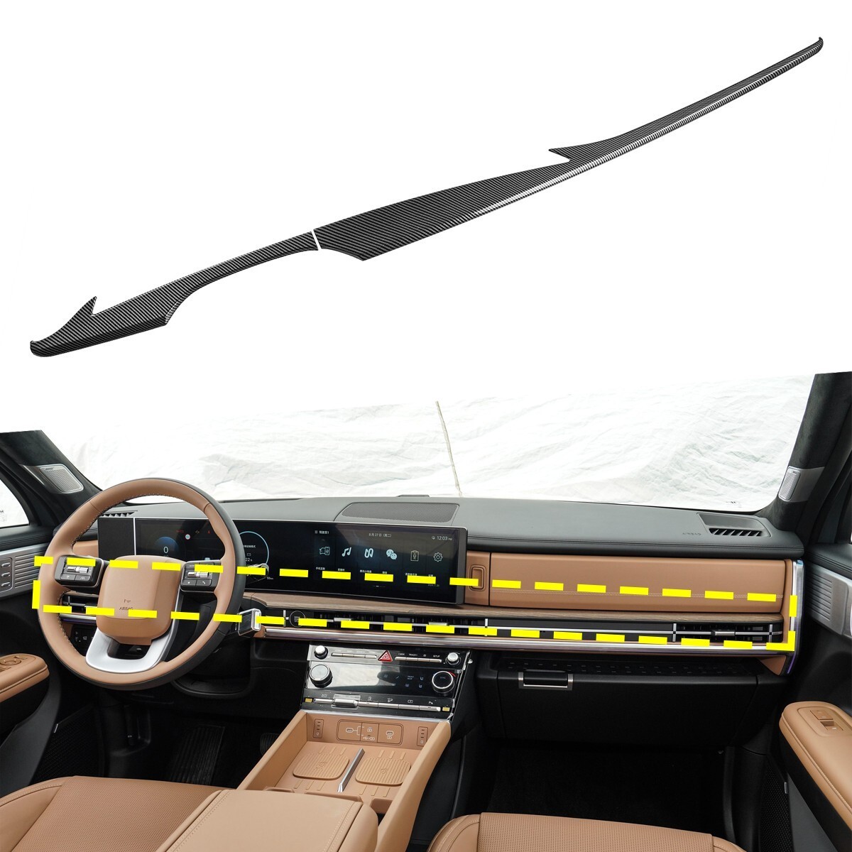 For Santa Fe MX5 2024-2025 Dashboard Side Air Vent Cover Trims Carbon Fiber