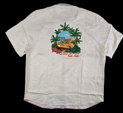 Tommy Bahama EMBROIDERED SURF THE YULE TIDE SILK CHRISTMAS Shirt $188 2XLT