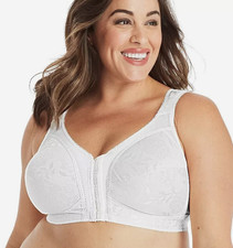 Playtex 18 Hour Supportive Front Close Flexible Back Wireless Bra White 48C 9756