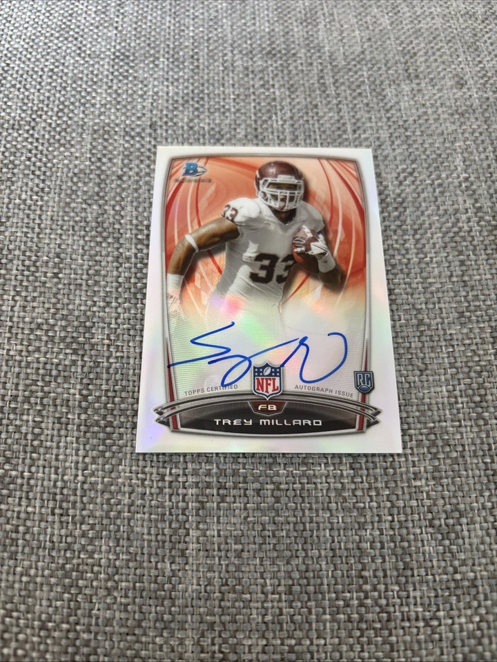 2014 Bowman Chrome “Refractor” Trey Millard Autographed Rookie Card #40 - Image 2 of 4