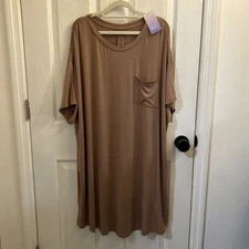 NWT Stars Above 2X Plus Size Sleep Shirt Dress Dark Mauve Modal Blend