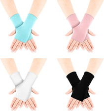 4 Pack Sun Protection UV Gloves Driving Sun Block Gloves Cooling Fingerless Wris