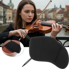 Violin Chin Rest Shoulder for 4/4-4/3, Soft Cotton Black