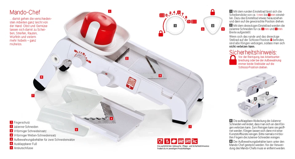 Tupperware Mando Hobel Dicer Varianten Mandochef Juniormando Julienne Scheiben - Bild 2 von 4
